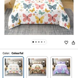 💯 COTTON ..Butterfly Print Bedding Set - Multicolor